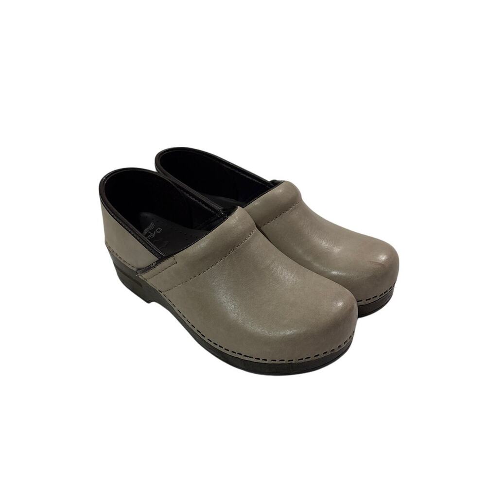 Dansko Taupe Leather Nursing Clogs